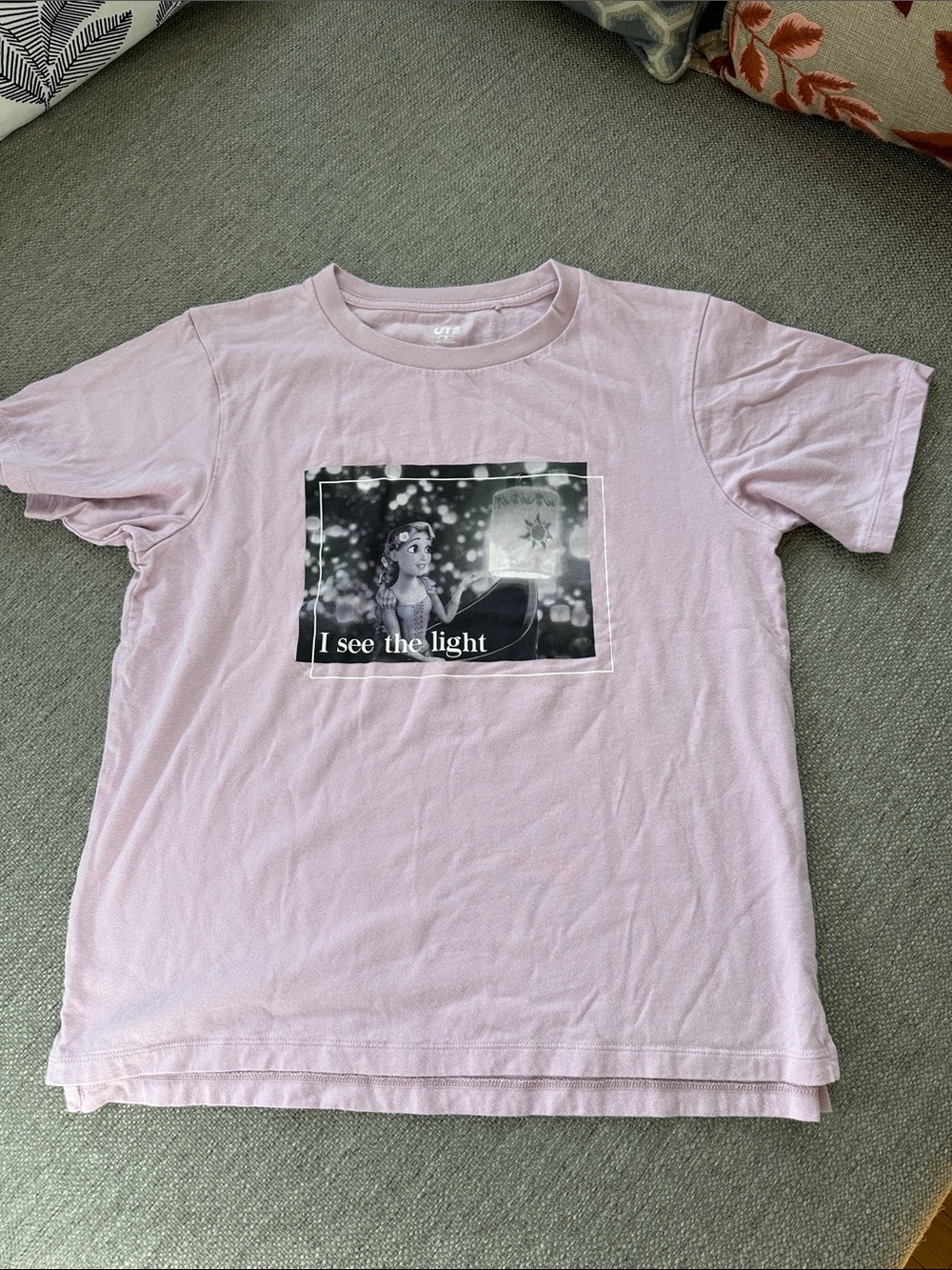 Uniqlo Graphic Tee - Light Pink "I See The Light"
